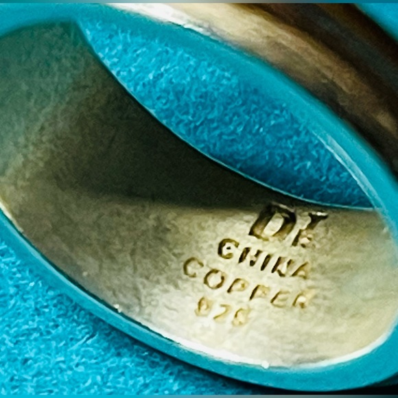 JAY KING MINE FINDS COPPER TURQUOISE SPINNER RING /925 SILVER/ SIZE 6 1/2 - Picture 3 of 6